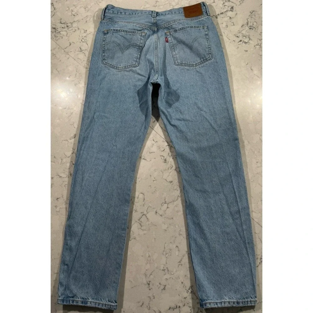 Levi's 501 Jeans Mens 31x30 Blue Light Wash Button Fly Straight Leg Indie Sleaze